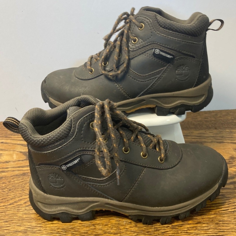 Timberland Boys TimberDry Waterproof Hiking Boots Brown Leather A16I3 Size 1 US